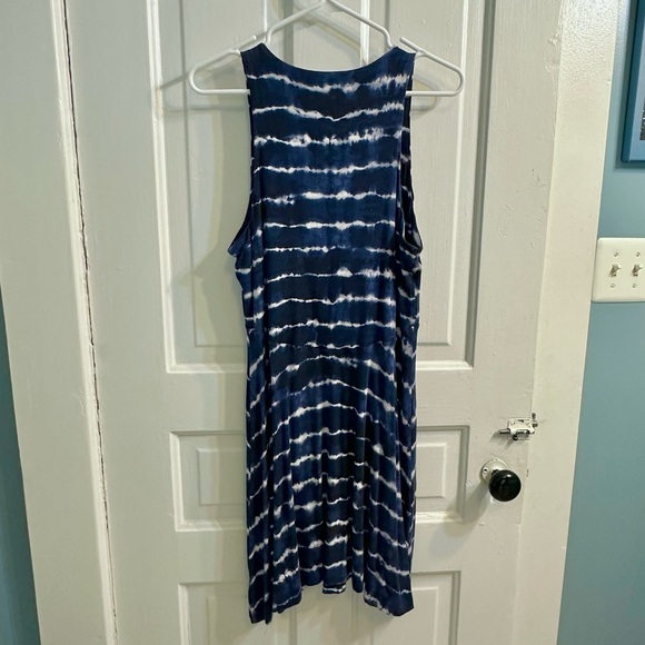 Athleta Santorini Thera Printed Dress Women’s Navy & White Tie Dye Size LP - Picture 8 of 16